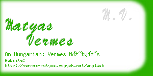 matyas vermes business card